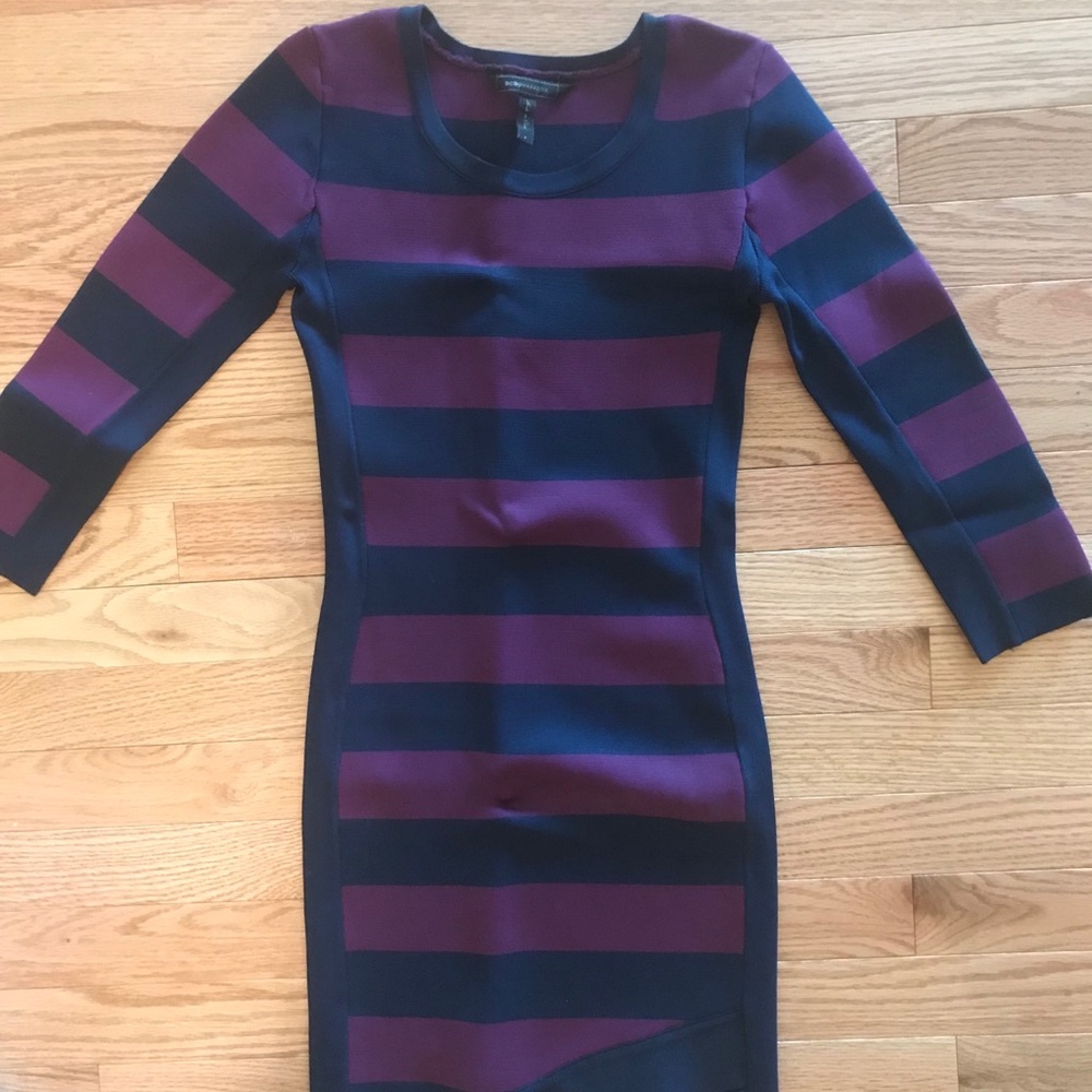 BCBG Striped Bodycon Dress